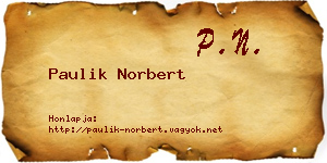 Paulik Norbert névjegykártya
