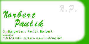 norbert paulik business card